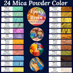 24 Colors Mica Powder Carefully Selected Gold and Pearl Shades 10gm 